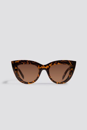 Chunky Pointy Cat Eye Sunglasses Brown | na-kd.com