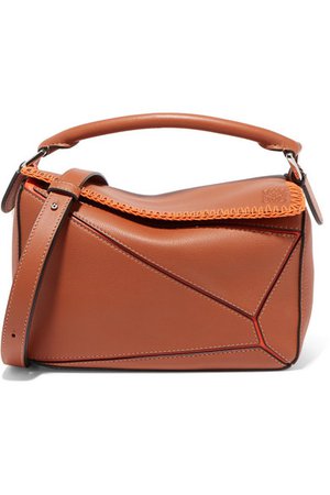 Loewe | + Paula's Ibiza Puzzle whipstitched leather shoulder bag | NET-A-PORTER.COM