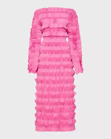Aje Palladium Ruffled Midi Dress | Neiman Marcus