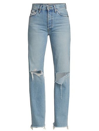 Re/done 90s High-Rise Loose Straight Jeans | SaksFifthAvenue