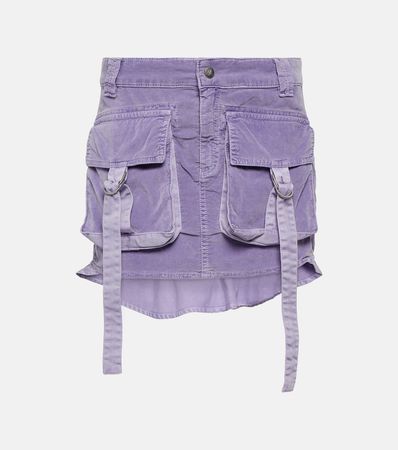 Velvet Cargo Miniskirt in Purple - Blumarine | Mytheresa