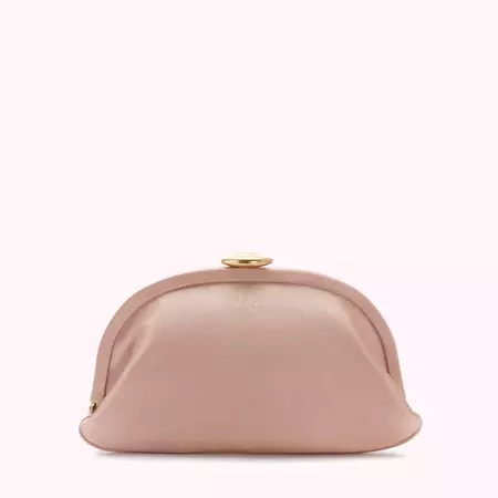 Powder Pink Satin Tilly Clutch | Handbag | Lulu Guinness