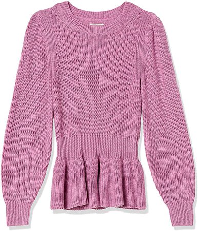 Amazon.com: Amazon Brand - Goodthreads Women's Everyday Soft Blend Long Sleeve Crewneck Peplum Sweater: Clothing
