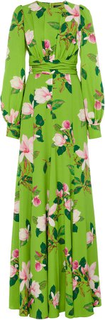 Andrew Gn Floral Silk Maxi Dress
