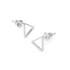 silver triangle earrings - Google Search
