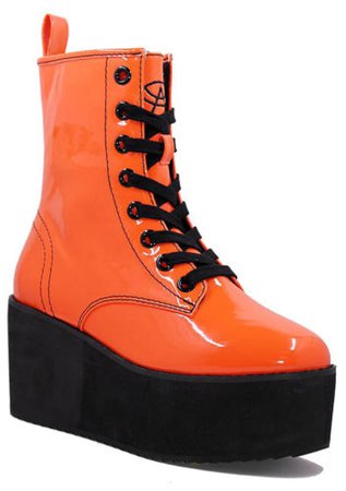 NEW Y.R.U. YRU Strange Cvlt Stomp Halloween Hi Boots in Orange - SALE | eBay