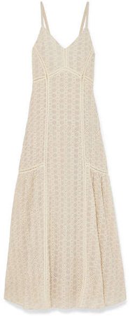 Crocheted Cotton-blend Gauze Maxi Dress - Cream