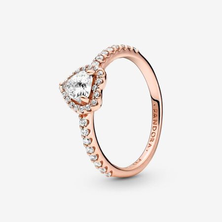 Sparkling Elevated Heart Ring | Rose Gold | Pandora Canada