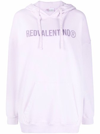 RED Valentino logo-print Cotton Hoodie - Farfetch