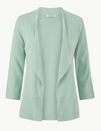 Textured 3/4 Sleeve Cardigan | M&S Collection | M&S