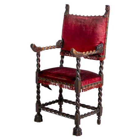 Rare Italian Antique Chair, 1500s For Sale at 1stDibs