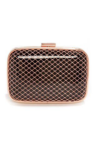 black and rose gold clutch - Google Search