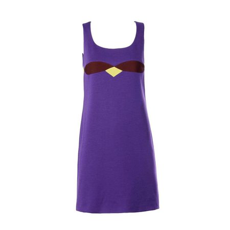 Gianni Versace Couture Vintage 1990s 90s Color Block Wool Shift Dress For Sale at 1stdibs