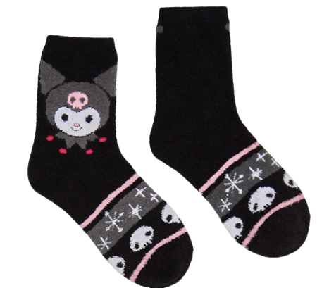 Kuromi Skull Fuzzy Socks 2 Pair |Hot Topic| $16.90