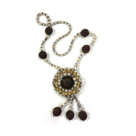 Boho Squash Blossom Necklace Vintage 60s Handmade Seed Bean | Etsy
