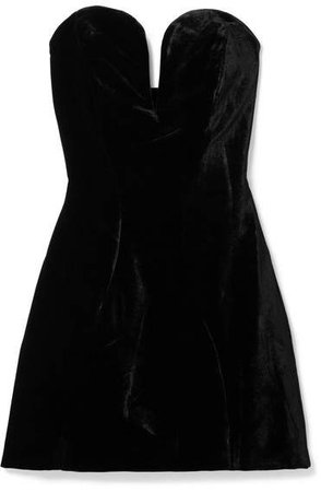 Jessica Strapless Velvet Mini Dress - Black