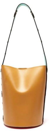 Punch Leather Bucket Bag - Womens - Red Multi