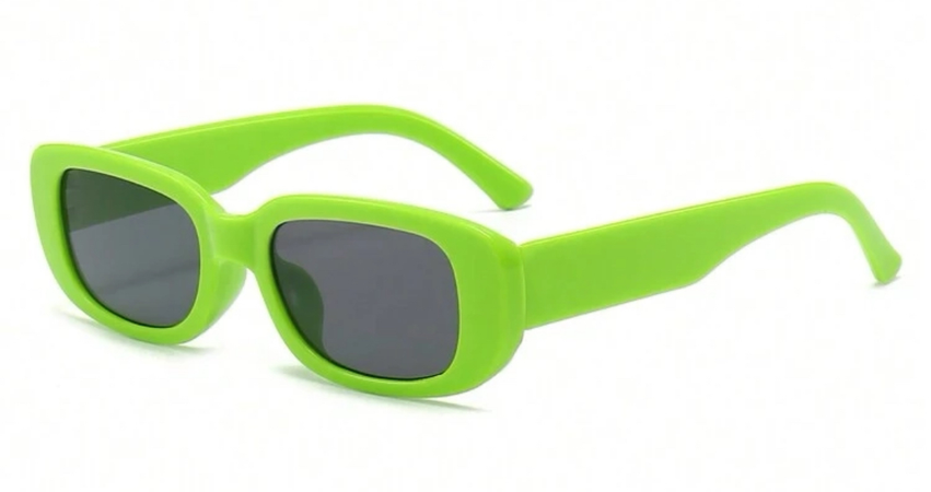 lime green square glasses