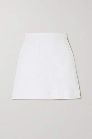 Cotton-blend Twill Mini Skirt - White