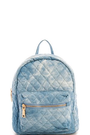 PP6488N LIGHT BLUE Cute Fashion Quilted Mini Backpack