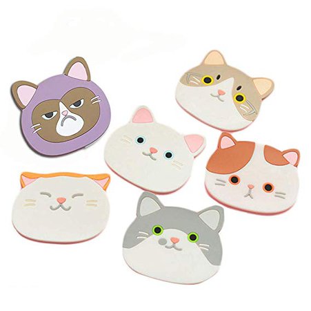 Cat Cup Silicone Coaster Mug - Rubber Mat for Wine, Glass, Tea- Best Housewarming Beverage, Drink, Beer- Home House Kitchen Decor - Wedding Registry Gift Idea (Cat Cup Mat): Amazon.ca: Home & Kitchen