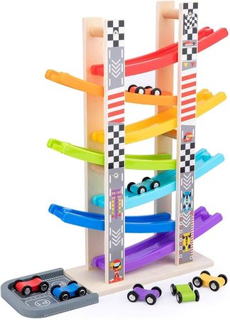 Amazon.com: WOOD CITY Toddler Toys for 1 2 3 Years Old, Wooden Car Ramp Racer Toy Vehicle Set with 7 Mini Cars & Race Tracks, Montessori Toys for Toddlers Boys Girls Gift : Toys & Games