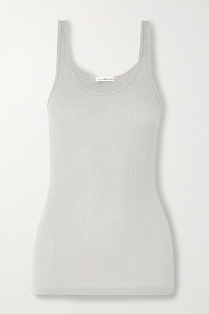The Daily Ribbed Cotton-jersey Tank - Gray