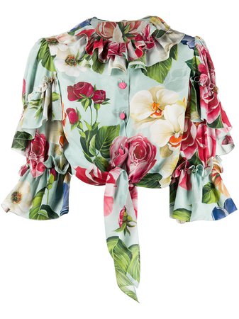 Dolce & Gabbana Cropped-Hemd Mit Blumen-Print - Farfetch
