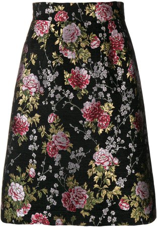 jacquard floral skirt