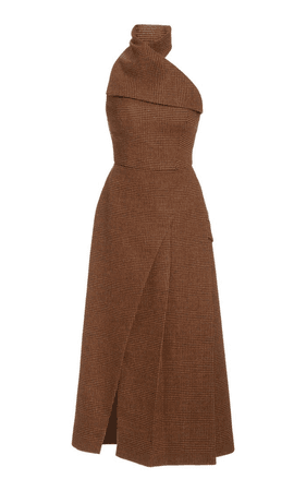 brown plaid dress