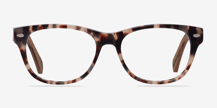 Amber - Wayfarer Ivory & Tortoise Frame Glasses | EyeBuyDirect