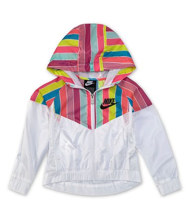 Nike Little Girls 4-6X Solid/Stripe Windbreaker Jacket | Dillard's