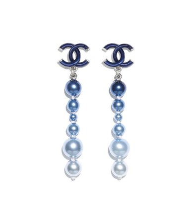 chanel blue earrings