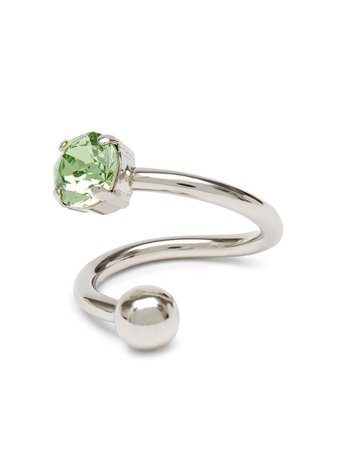 Justine Clenquet Silver Jackie Crystal Ring - Farfetch