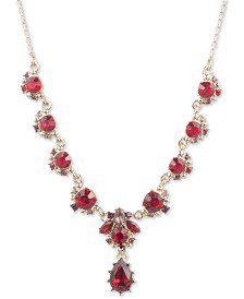 Marchesa Gold-Tone Stone & Crystal Cluster Collar Necklace, 16" + 3" extender - Fashion Jewelry - Jewelry & Watches - Macy's