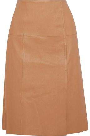 Evie Wrap-effect Leather Skirt