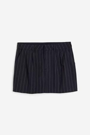 Dressy Mini Skirt - Navy blue/pinstriped - Ladies | H&M US