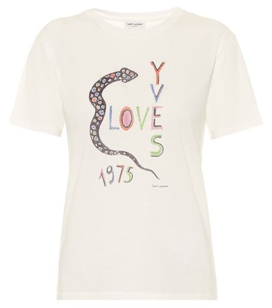 SAINT LAURENT Love Yves 1975 cotton-jersey T-shirt