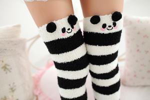 Cozy Panda Thigh-High Socks