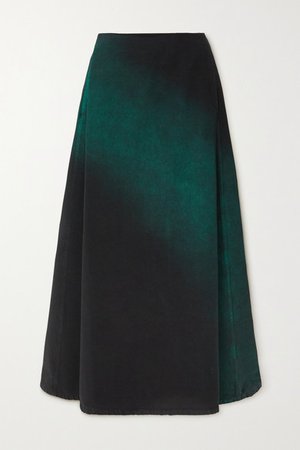 Denim Skirt - Green