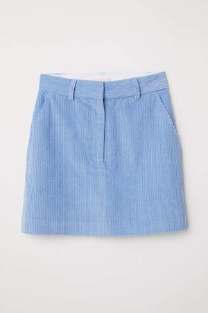 Short Corduroy Skirt - Blue