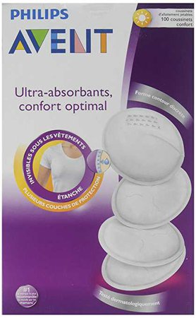 Amazon.com : Philips AVENT SCF254/10 Day Disposable Breast Pads, White, 100-Count : Nursing Bra Pads : Baby