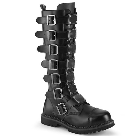 DEMONIA "Riot-21MP" Boots - Black Leather – Demonia Cult
