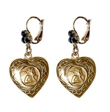gold cherub earrings