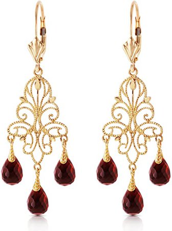 Amazon.com: Galaxy Gold 3.75 Carat 14k Solid Gold Chandelier Earrings Natural Garnet: Jewelry