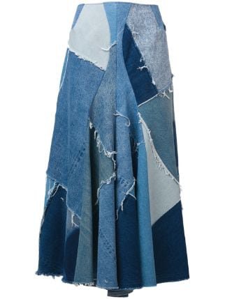 Junya Watanabe patchwork denim maxi skirt $1,257 - Buy SS19 Online - Fast Global Delivery, Price