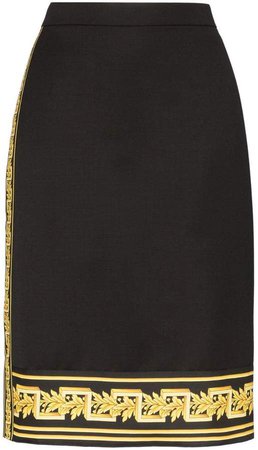 Baroque panel fitted skirt