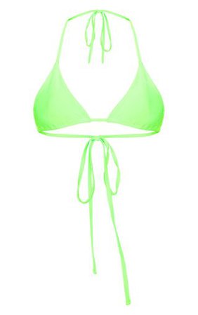 Lime Mix & Match Triangle Bikini Top | PrettyLittleThing