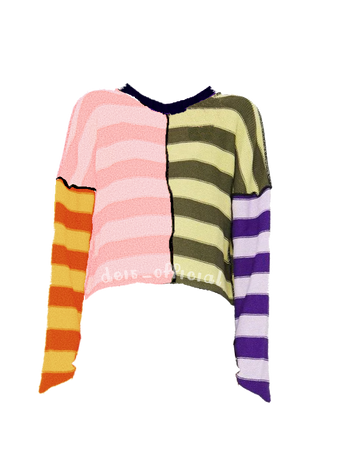 Ragged Priest Sensory Striped Knit Sweater (Dei5 edit - tag if use)