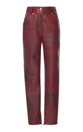 versace red leather pants